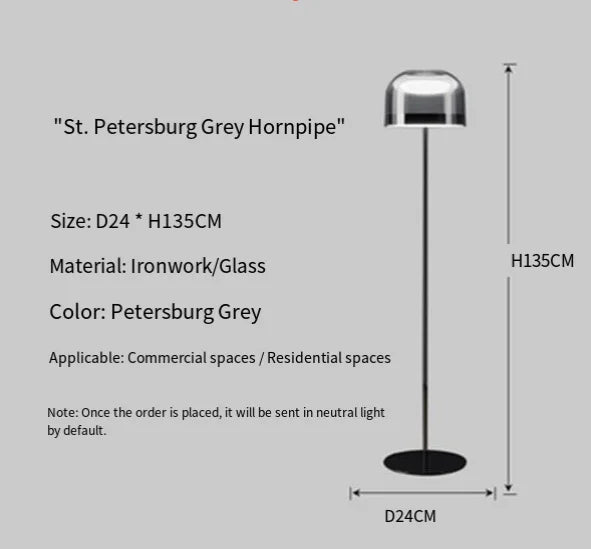 Italian Designer LED Decorative Bedside Lamp, Living Room Glass Floor Lamp