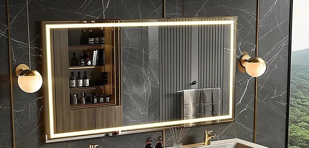 Luxury Double Basin Vanity with Stainless Steel Marble Countertop
