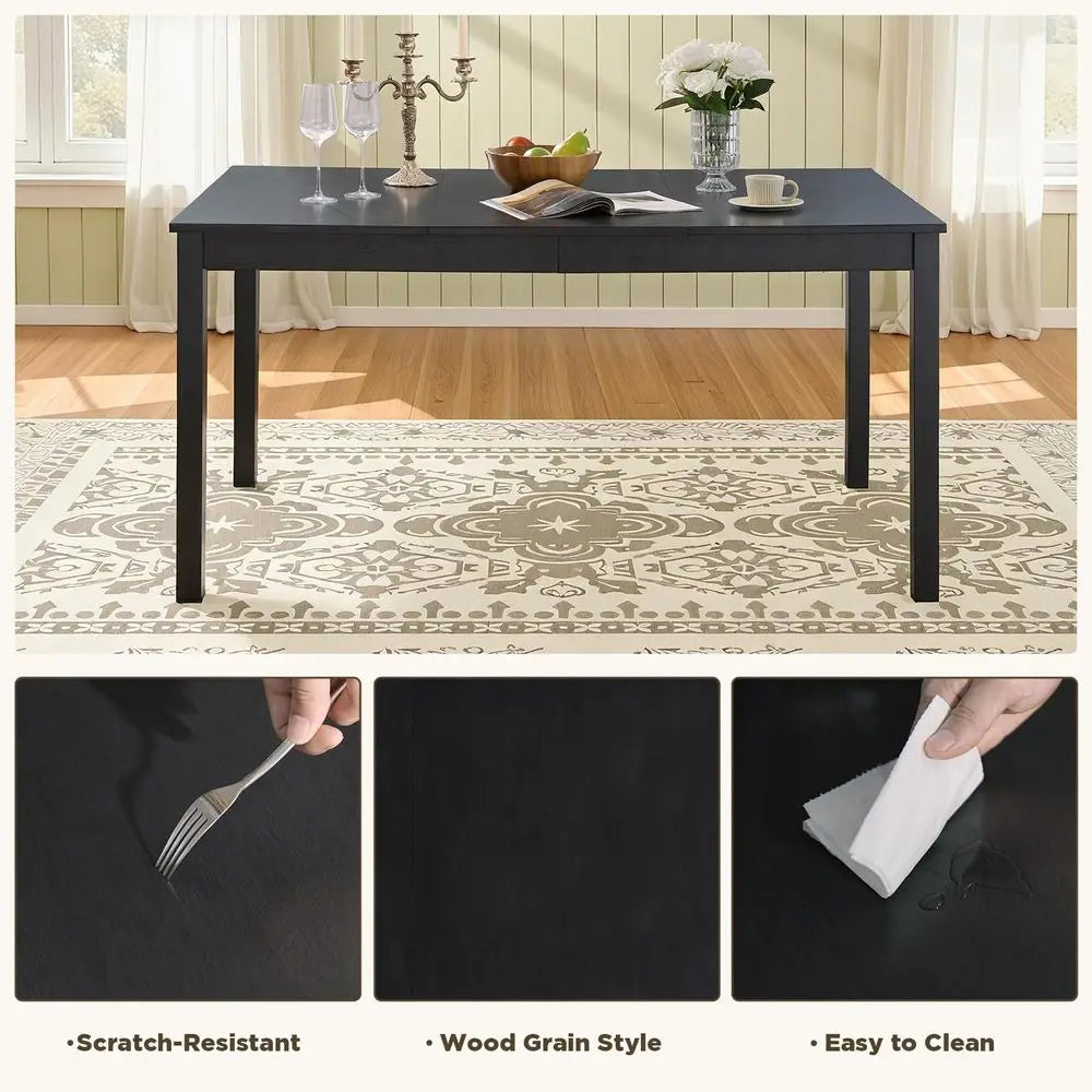 7 Piece Solid Wood Dining Table Set