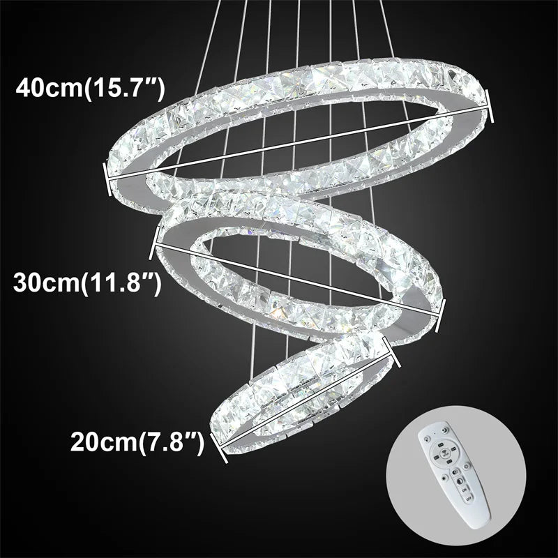 Modern Crystal Rings Led Chandelier
