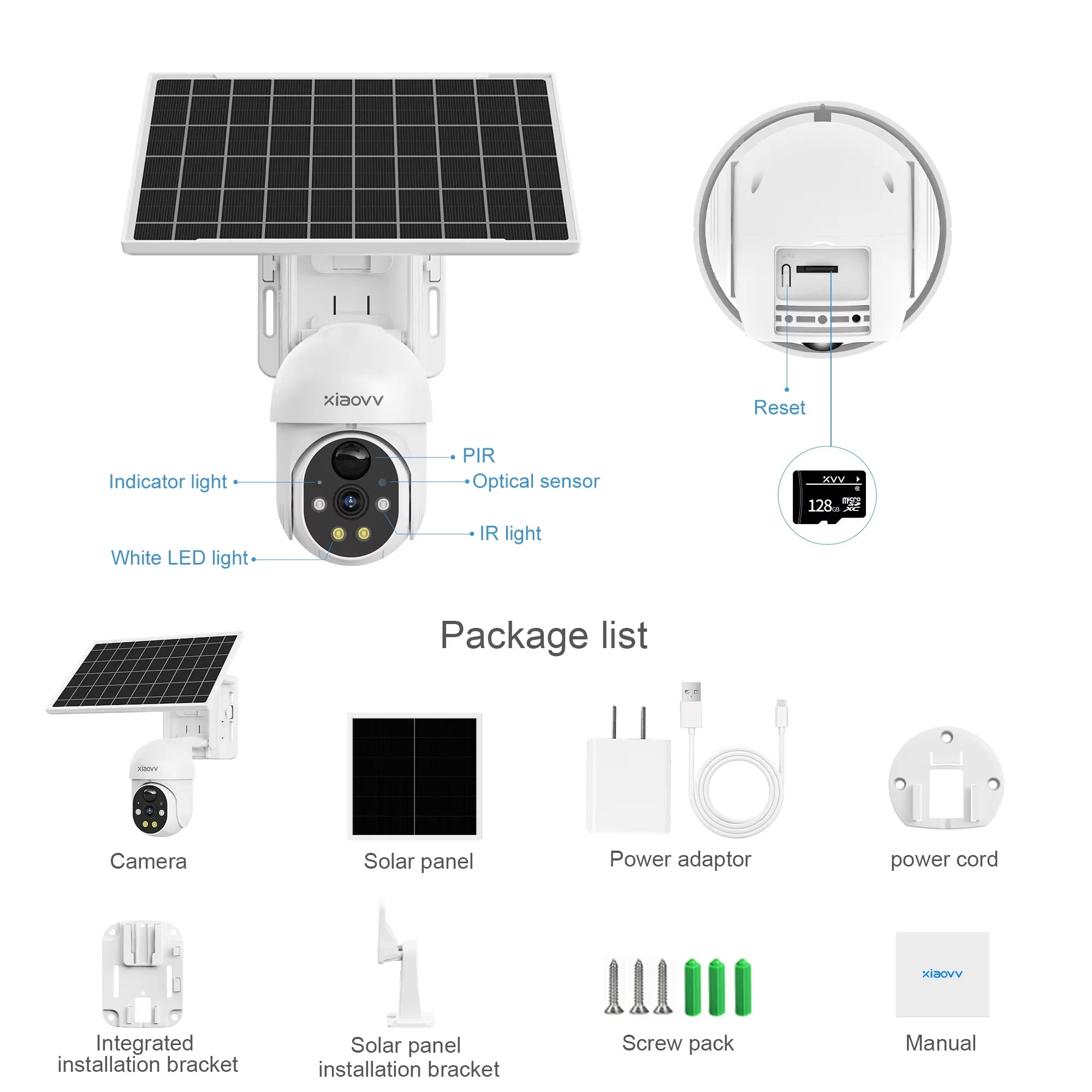 8MP 2K HD WIFI Wireless PTZ Solar Cctv Camera Battery Powered Outdoor