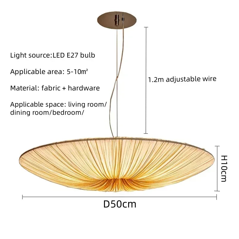 Japanese Wabi Sabi Cloth Pendant Light