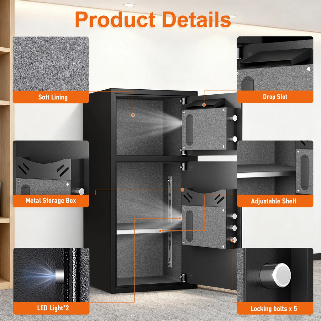 6.0 Cuft Large Fingerprint Home Safes