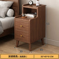 Modern Minimalist Chinese Style Compact Narrow Bedside Table Nightstand Solid Wood
