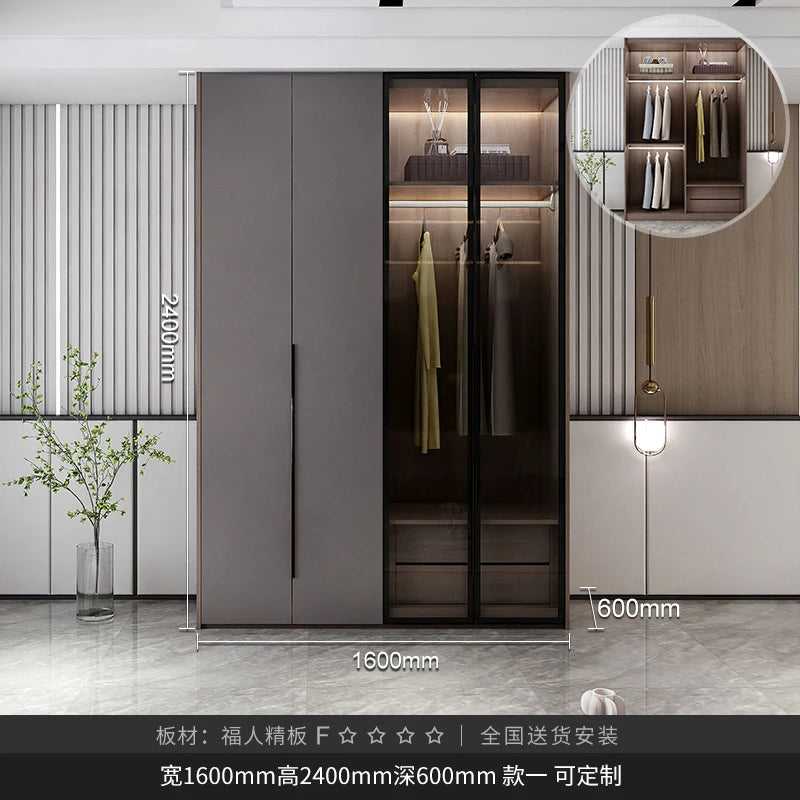 Double wardrobe glass Armoire