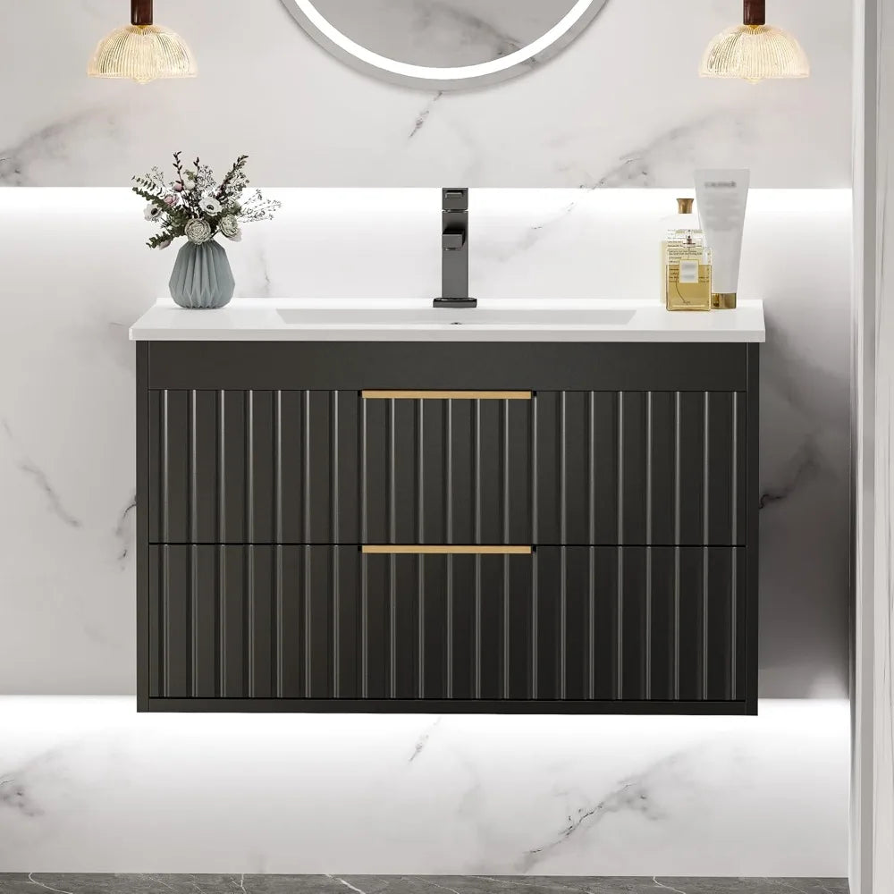 30" Bathroom Vanity Cabinet with Sink, Floating Bathroom Vanity