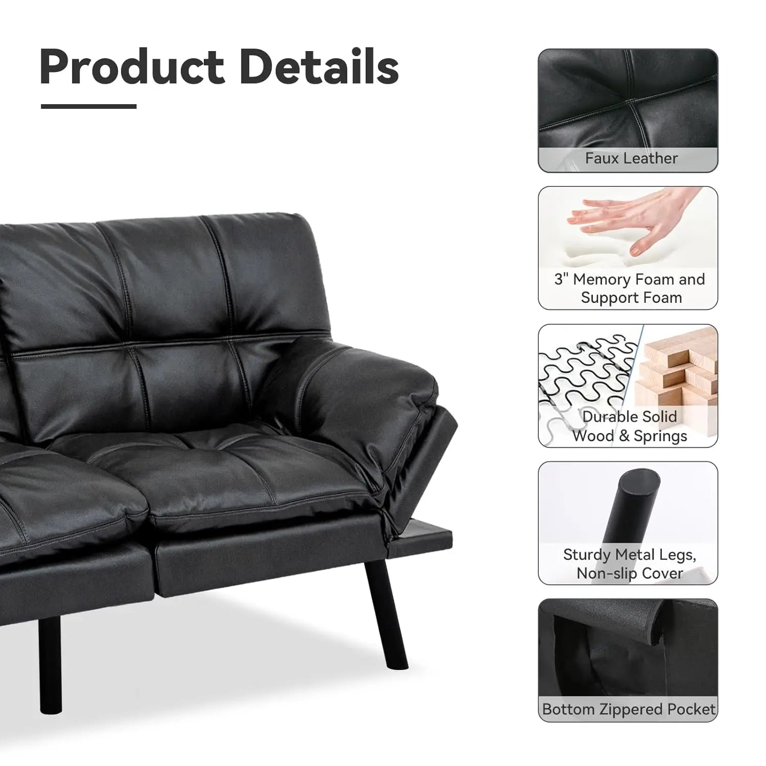 Convertible Futon Sofa Bed