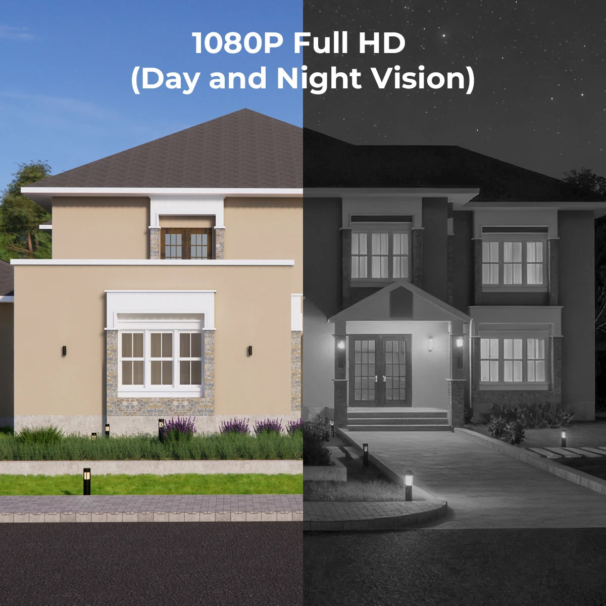 1080P 8CH CCTV Security System AI Human/Vehicle Detection Wired Surveillance Cameras