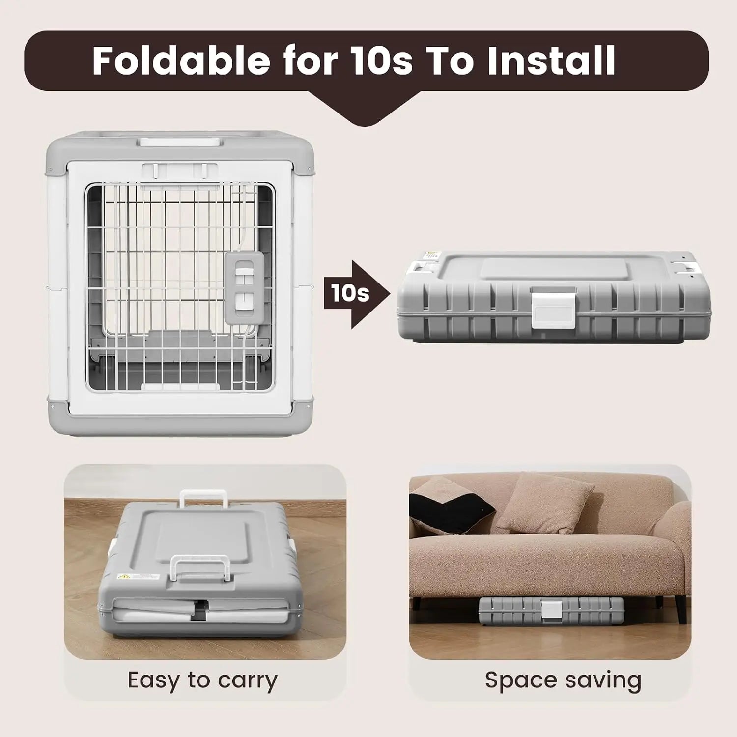 Collapsible Dog Crate for Small Dogs