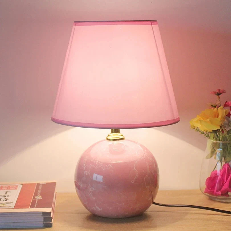 Nordic Pink Ceramic Bedside Table Lamp