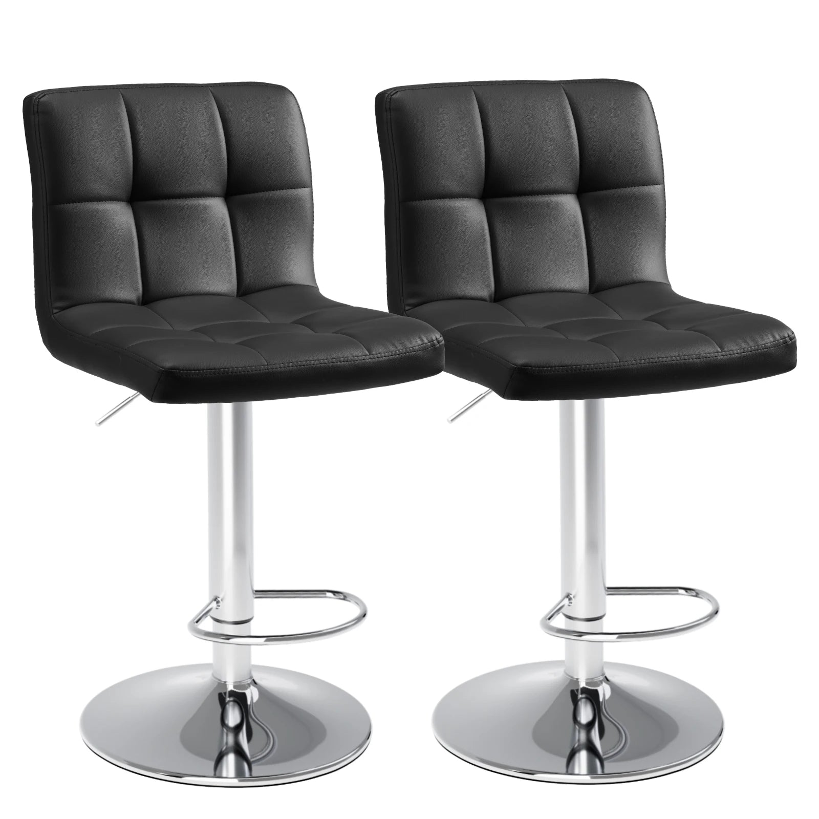 Leather Bar Stools Set of 2,