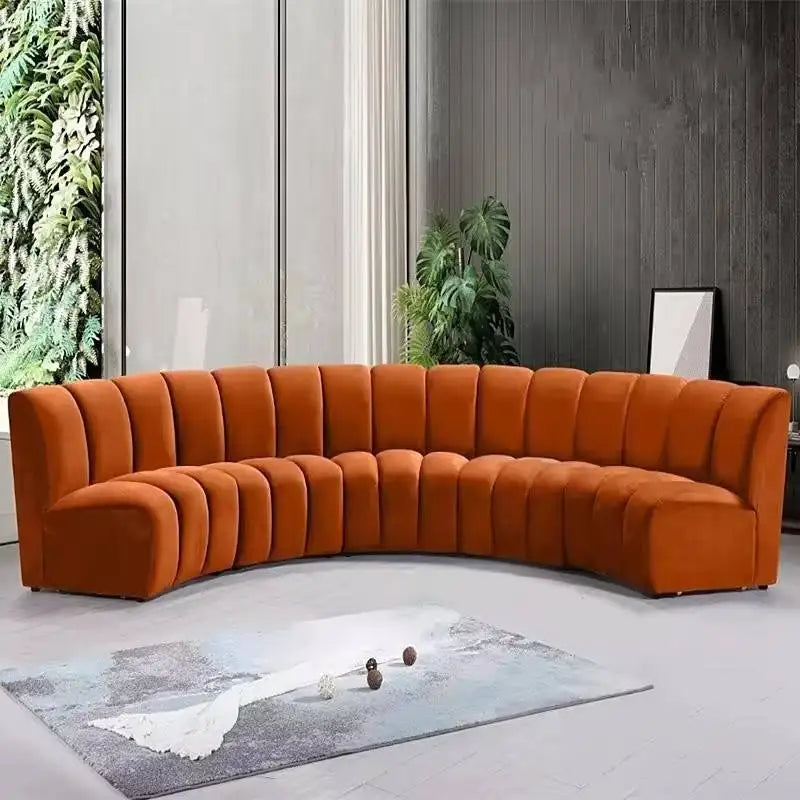 Modern Channel C-Shape Sofa Set
