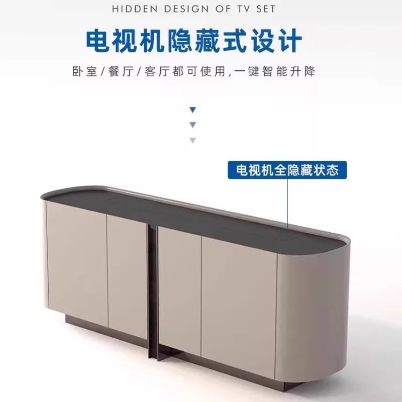 Light luxury electric remote control lifting TV cabinet