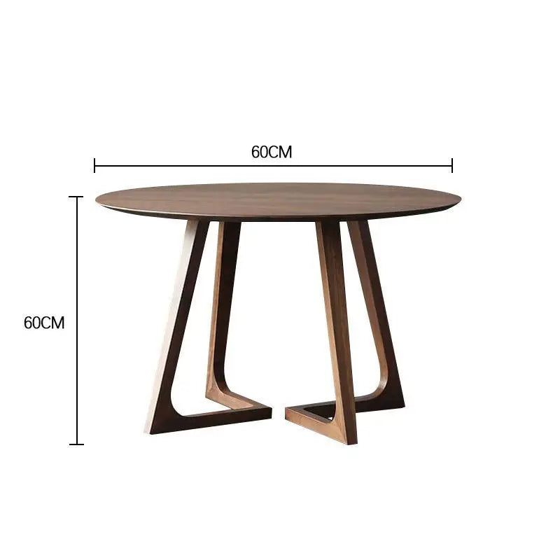 Japanese style round solid wood  dining table
