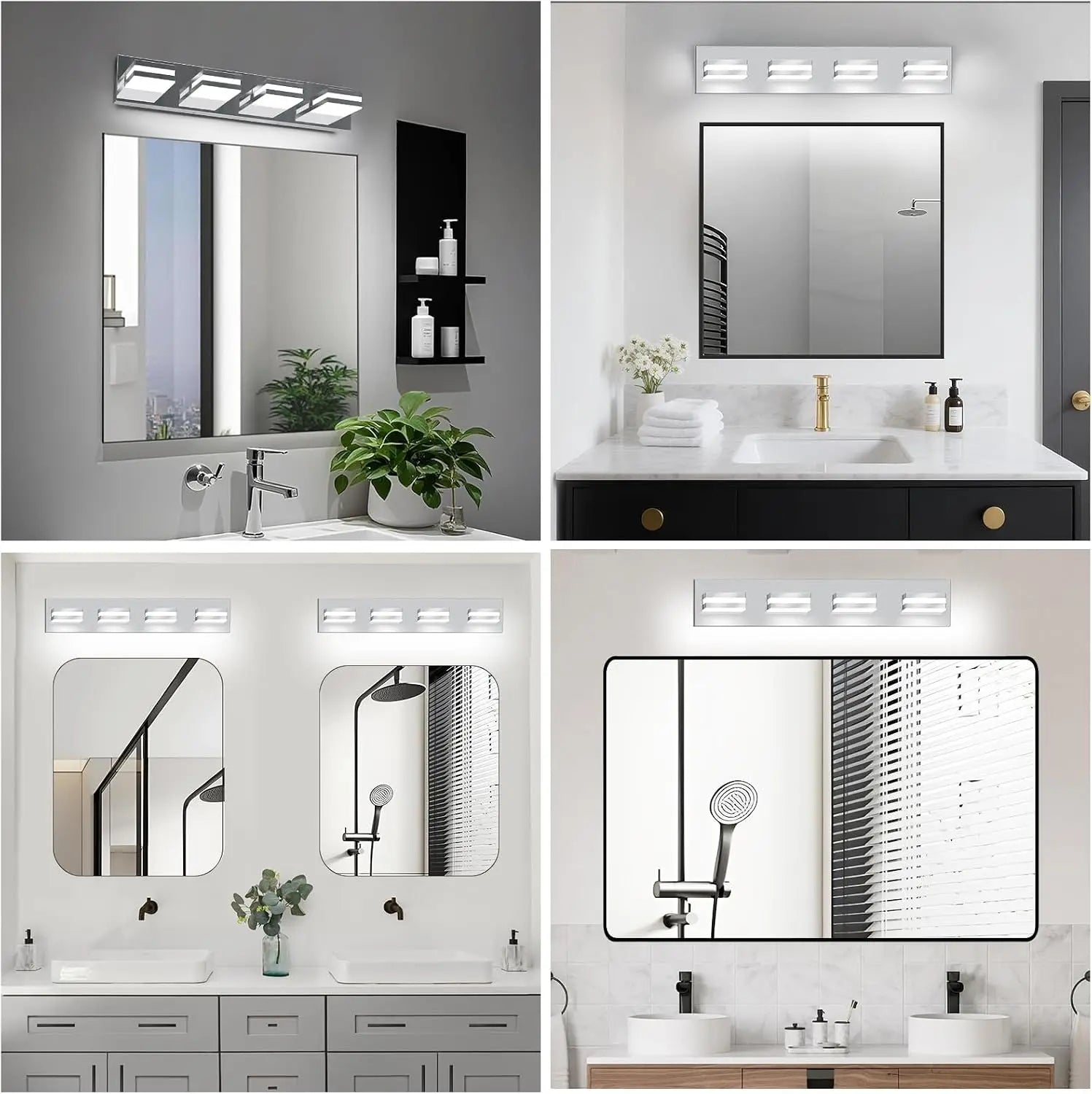 4-Light Dimmable LED Bathroom Vanity Light