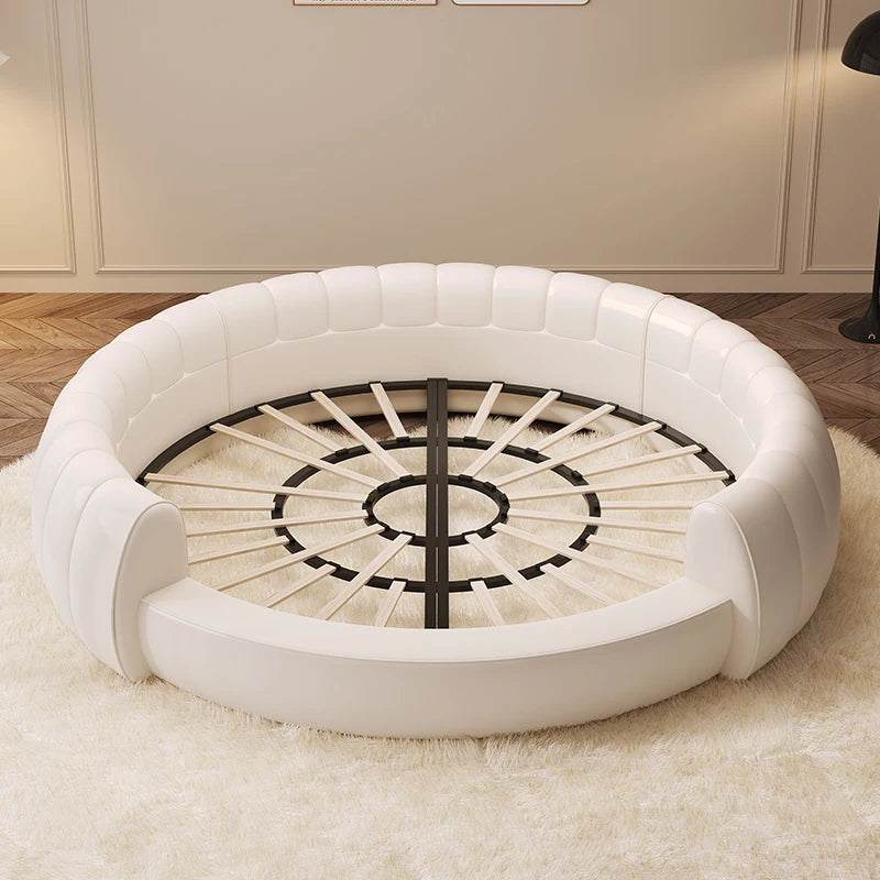 Genuine Leather Bed Round King Size