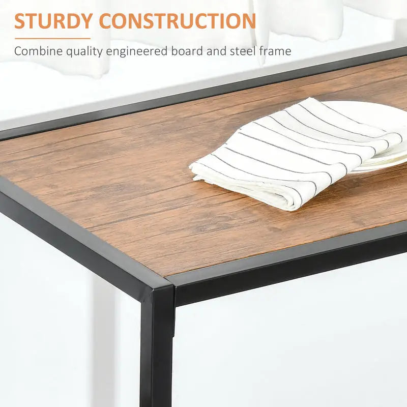 3-Piece Industrial Dining Table Set for 2