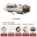 LX cotton and linen fabric sofa, large flat floor, straight row combination sofa