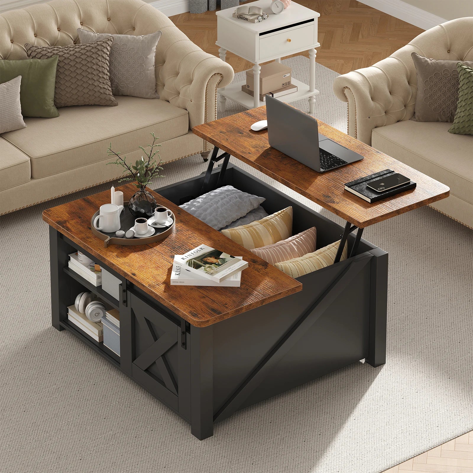 Wood Lift Top Coffee Tables Square