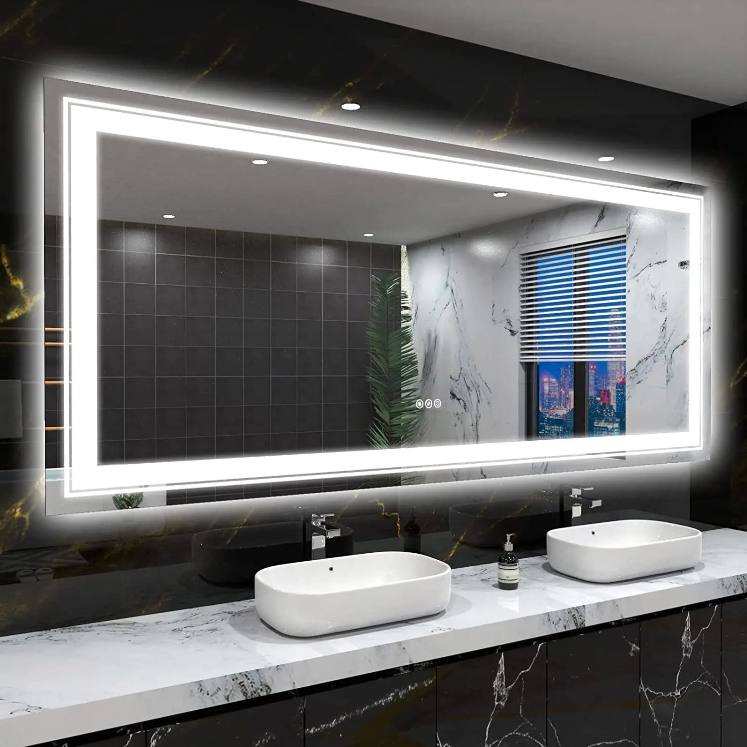 LED Bathroom Mirror with Lights, Anti-Fog, Dimmable, Backlit