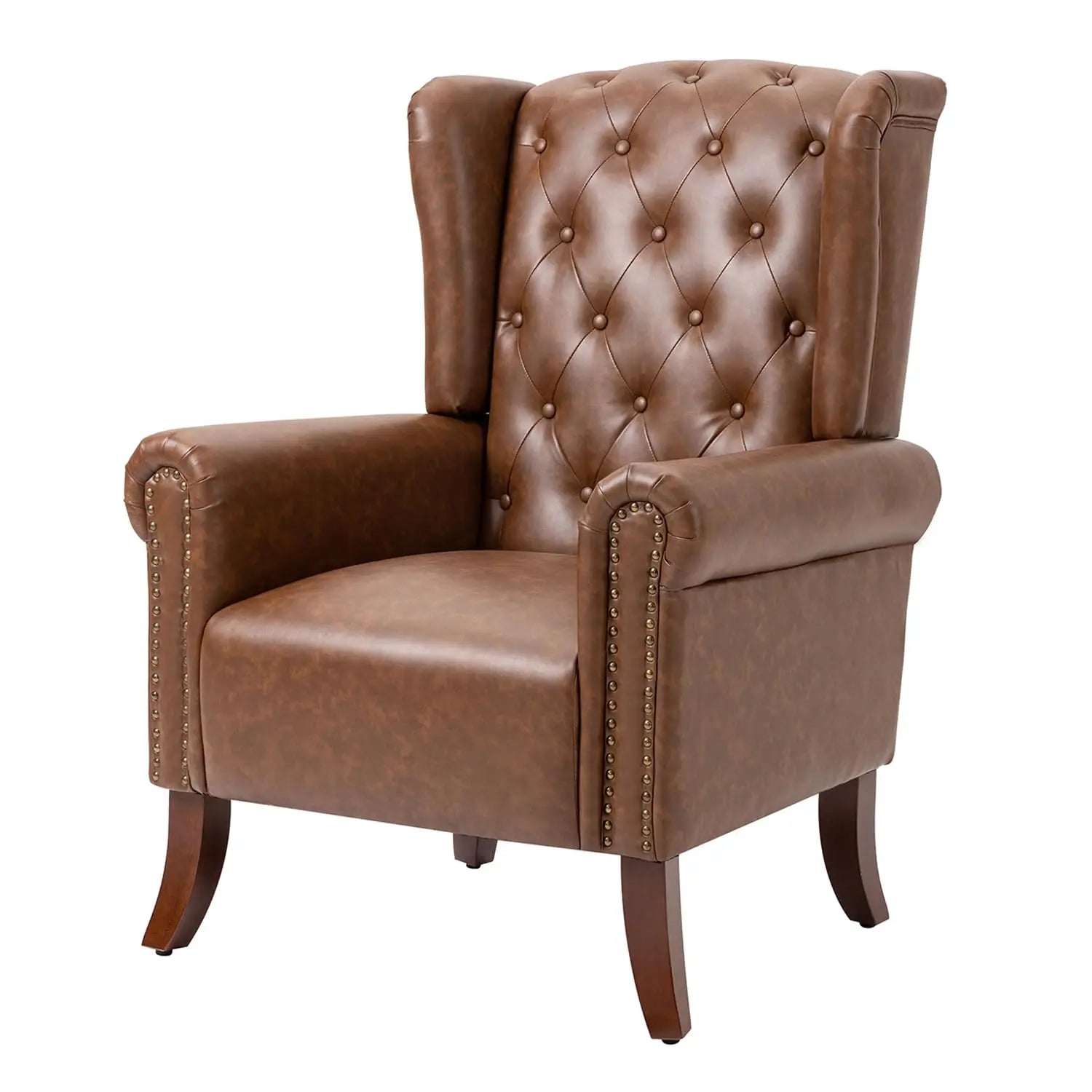 Faux Leather Accent Chair,