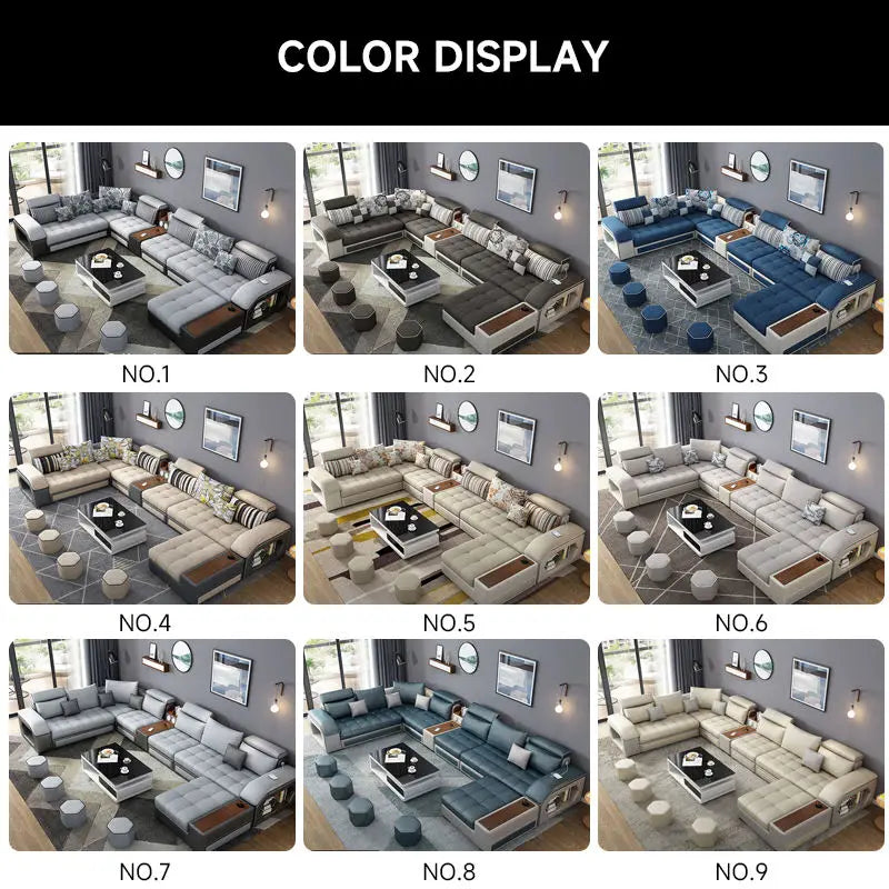 Modern Smart Fabric Corner Couch U Shape