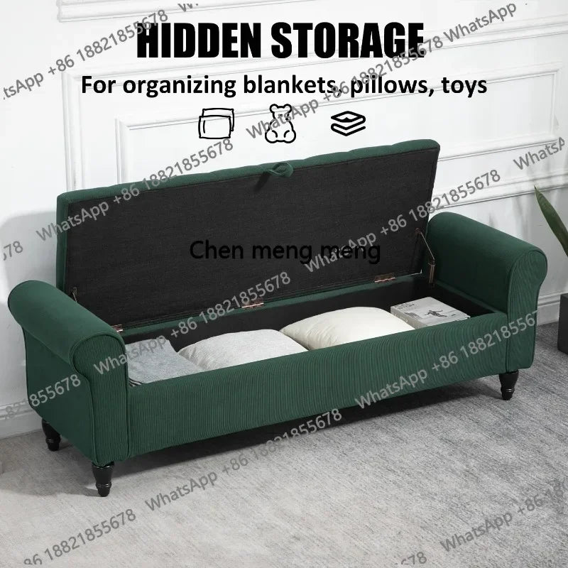 63’’ Storage Ottoman, Upholstered Tufted End of Bed Storage Bench, Ottoman