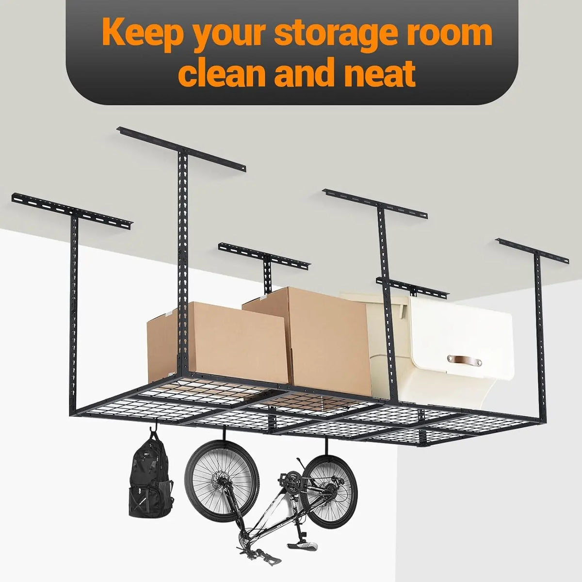 3x8 Ft 600 LBS Capacity Heavy Duty Garage Ceiling Storage Racks