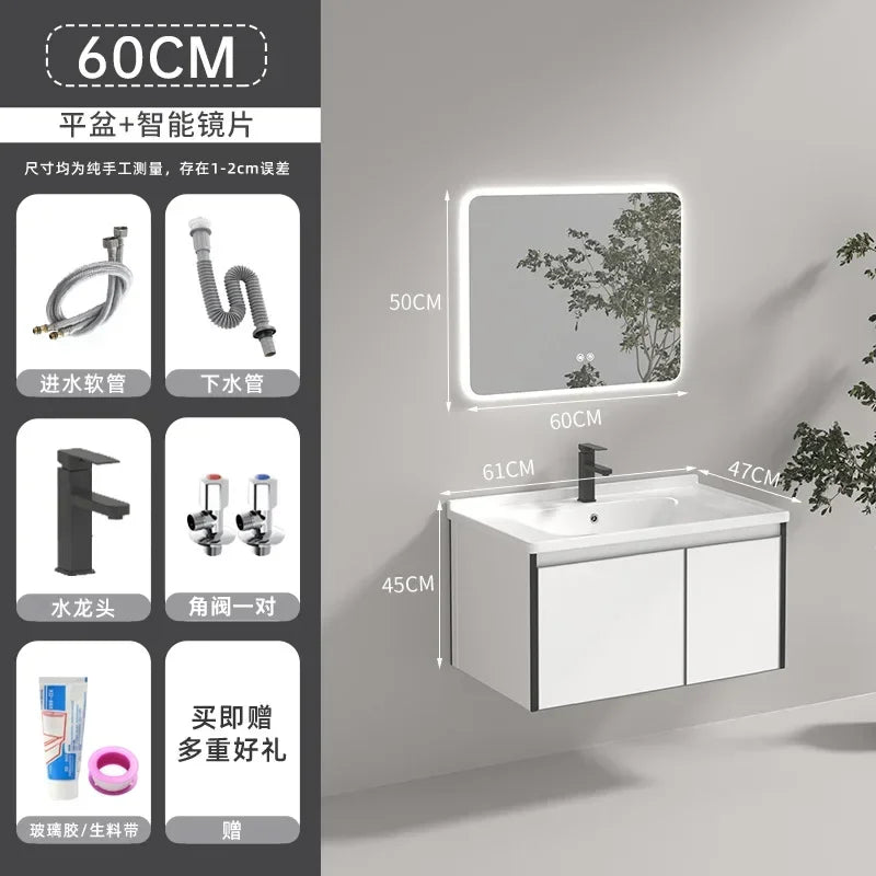 Modern Floating Bathroom Vanity with Sink, 3 Soft-Close Drawers