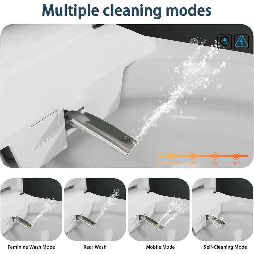Smart Toilet with Bidet Built-in, Auto Open/Close Lid, Auto Power 1000g MaP lush, 1.28 GP, Elongated Toilet with Warm Water & Wa