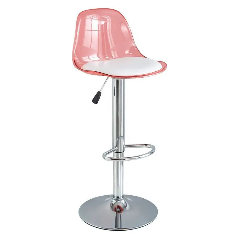 Adjustable Swivel Bar Stool Gas Lift High Back Leather