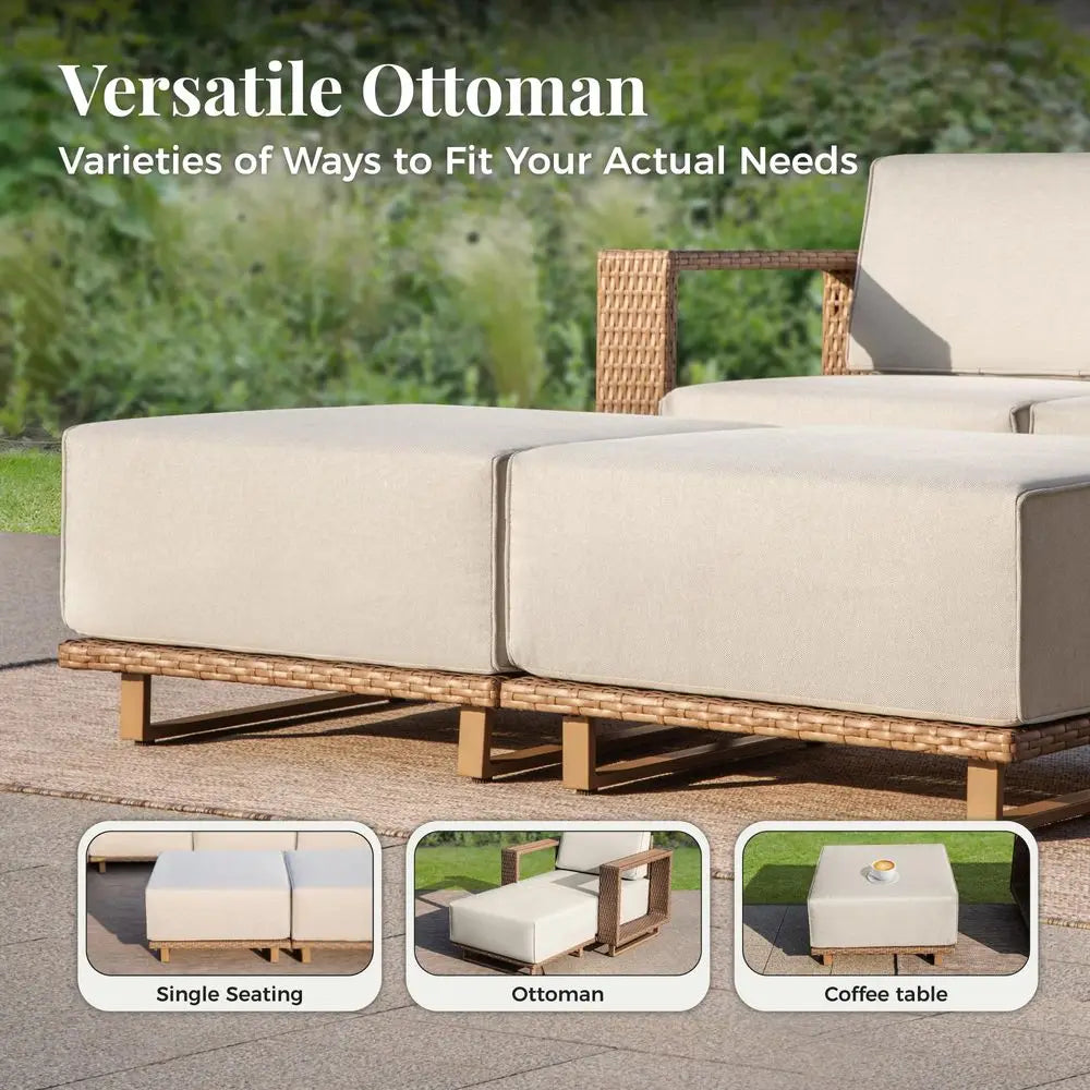 6 Piece Outdoor Wicker Sofa Couch Set