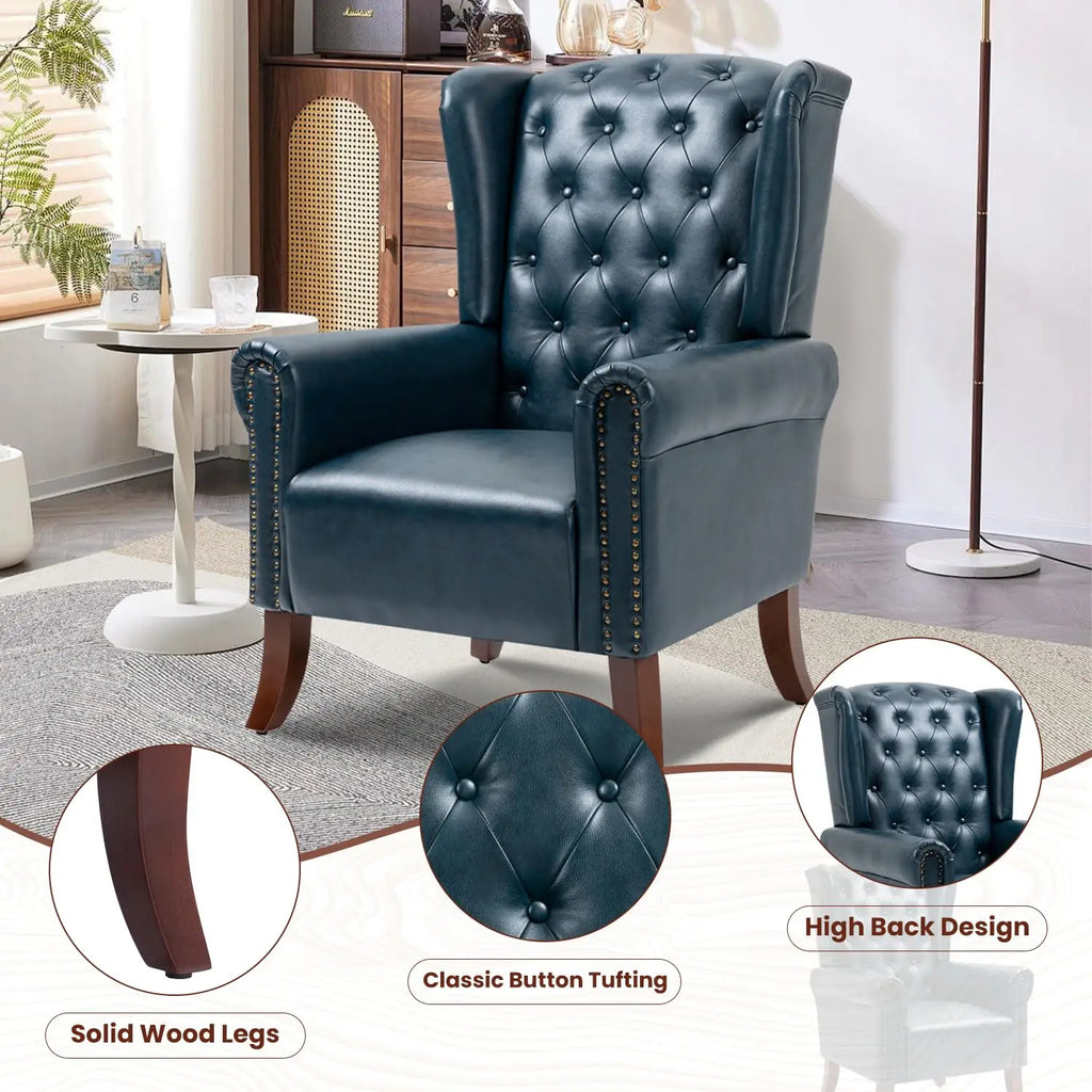 Faux Leather Accent Chair,