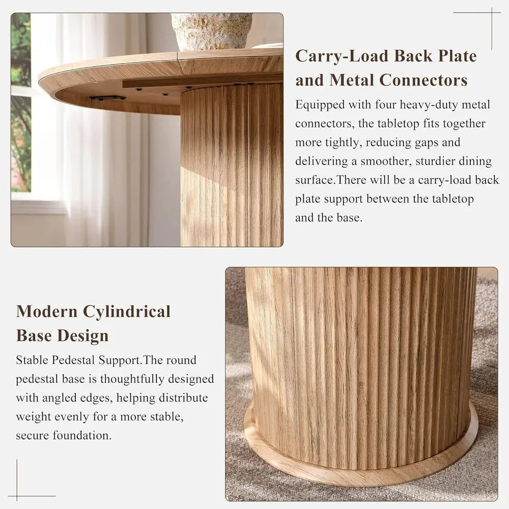 Solid Oak Round Dining Table
