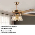 Gold Ceiling Fan Light 42inch 52in