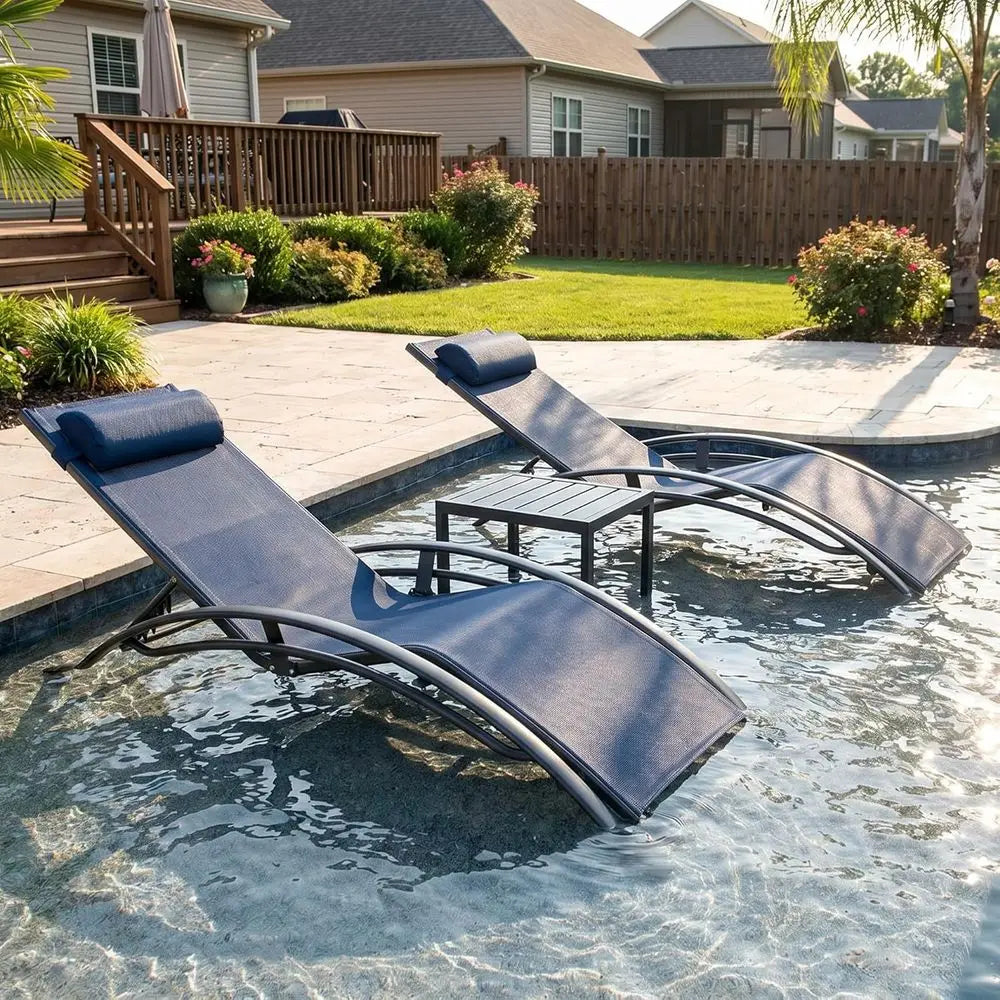 Patio Chaise Lounge Set