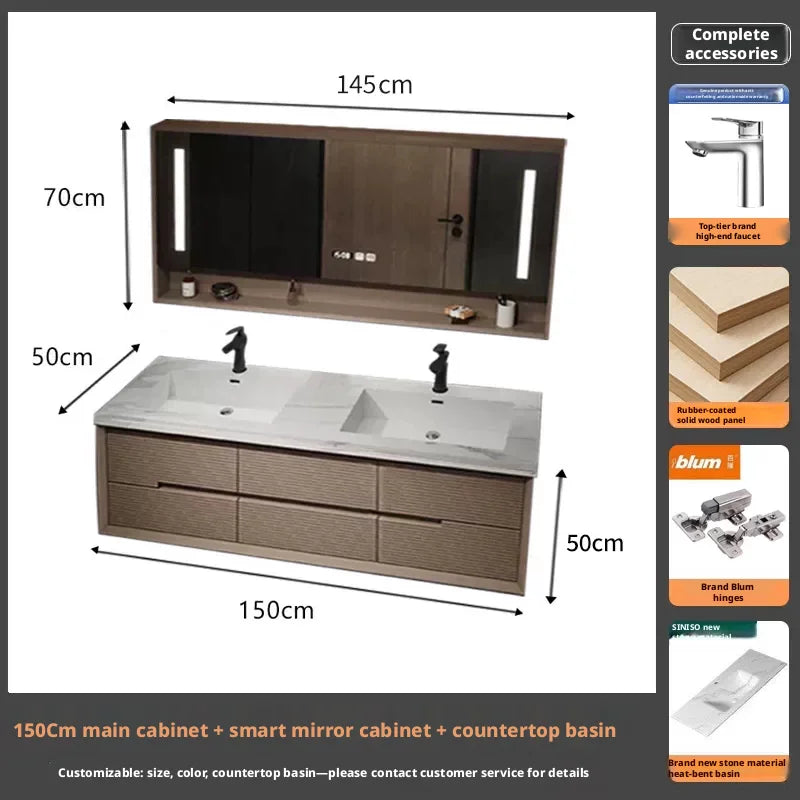 Bathroom Vanity Stone Slab Ceramic Basin
