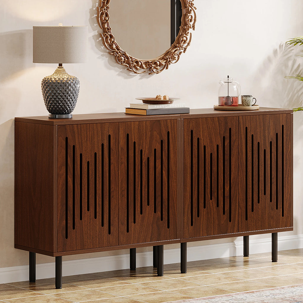 Vintage Storage Cabinet Set of 2, 59" Sideboard Buffet with Storage,