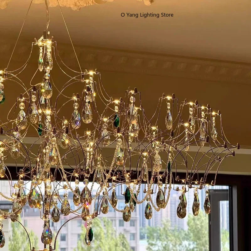 New Stainless Steel Crystal Ceiling Chandelier