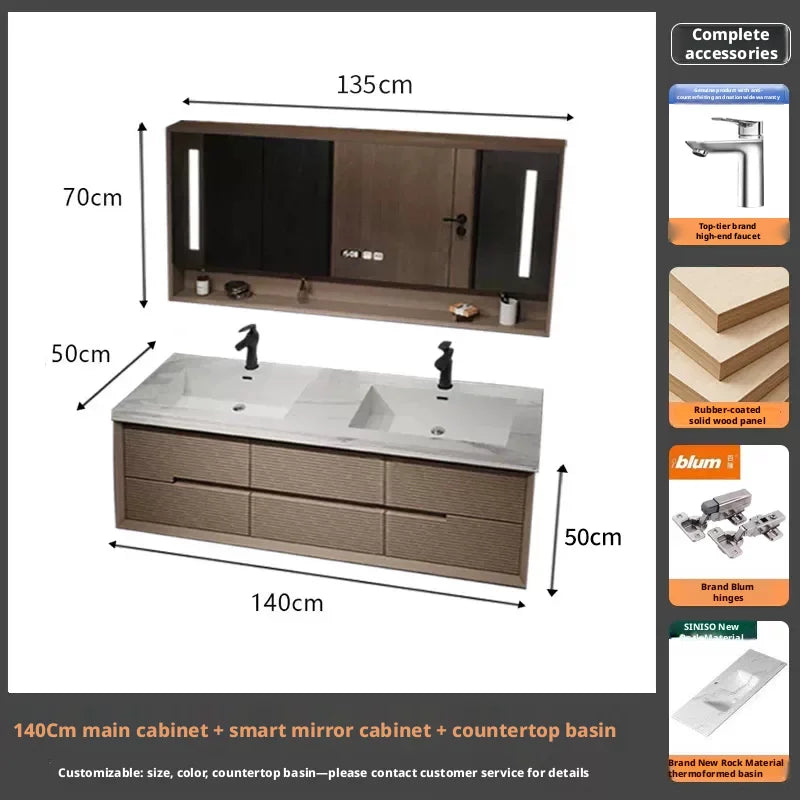 Bathroom Vanity Stone Slab Ceramic Basin