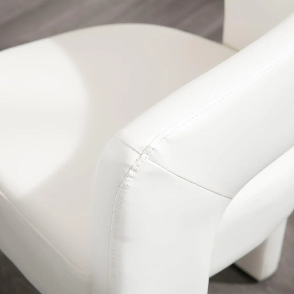 Upholstered Barrel Dining Chair Faux Leather