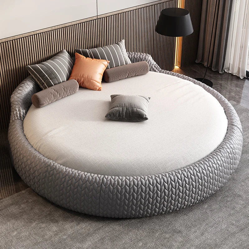 Luxury Fabric round Double bed 2 people