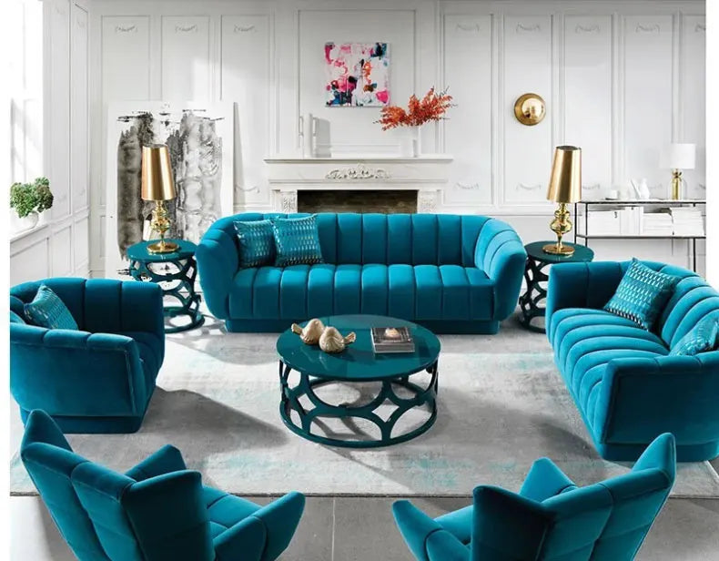 Blue Luxury Chesterfield Couch