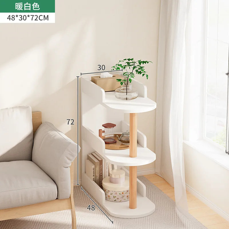 Wooden Corner Multi-Layer Side Table