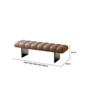 Modern Channel-Tufted Upholstered Bench, Minimalist Padded Ottoman Seat, Low Profile End-of-Bed Bench for Entryway, Bedroom