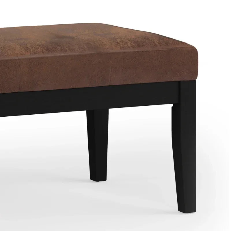 Lacey Tufted Ottoman Bench, Plush Upholstered Seating for Entryway Shoe Changing, Bedroom End of Bed or Living Room Lounge Area