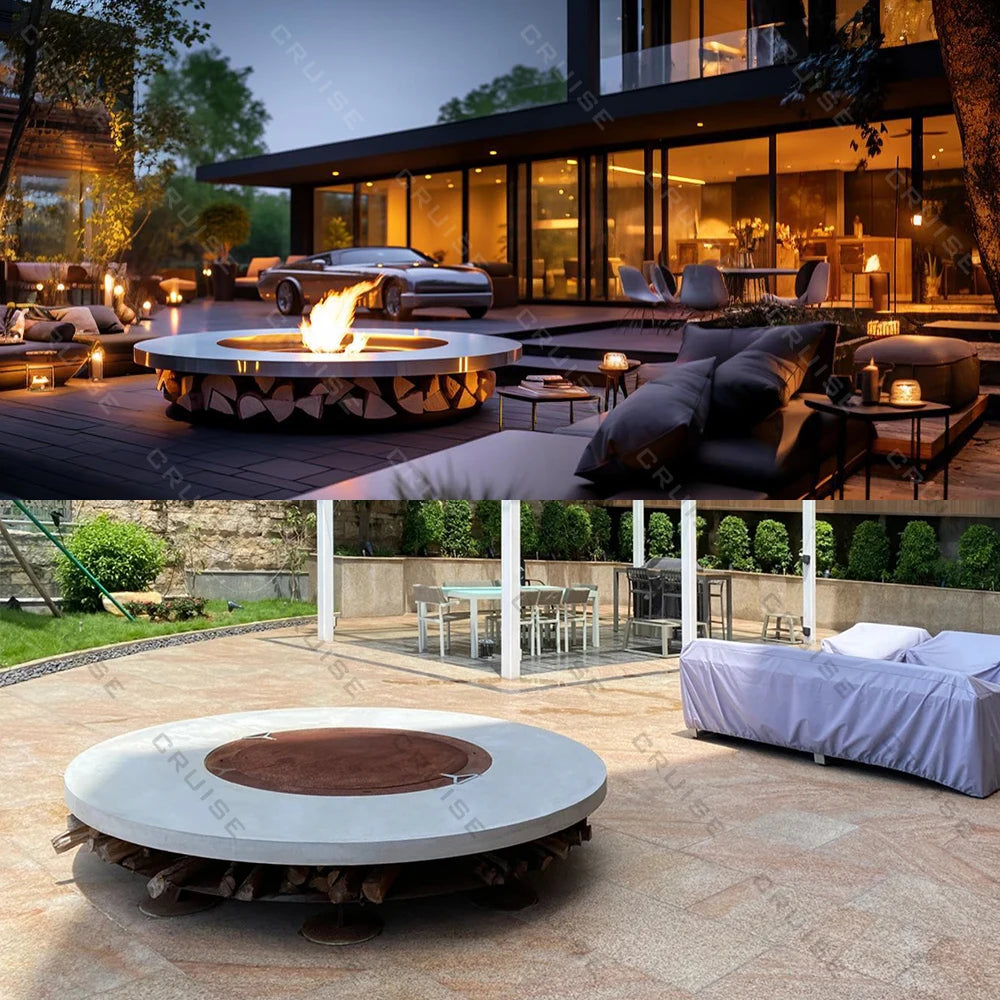 Free Standing Atomized/Electronic Table Fire Pit With BBQ