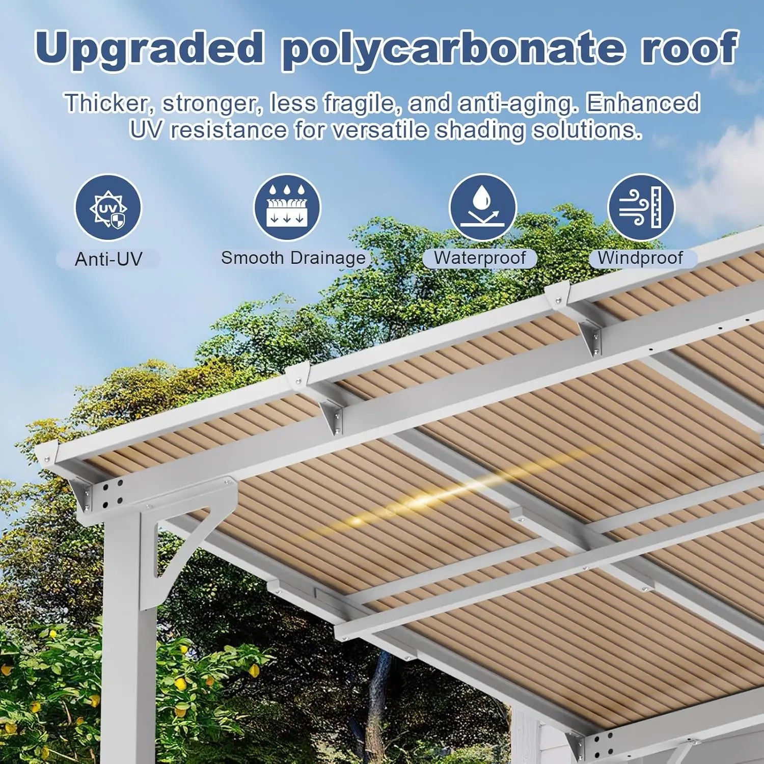 Wall Mounted sloped Lean to Metal Awning