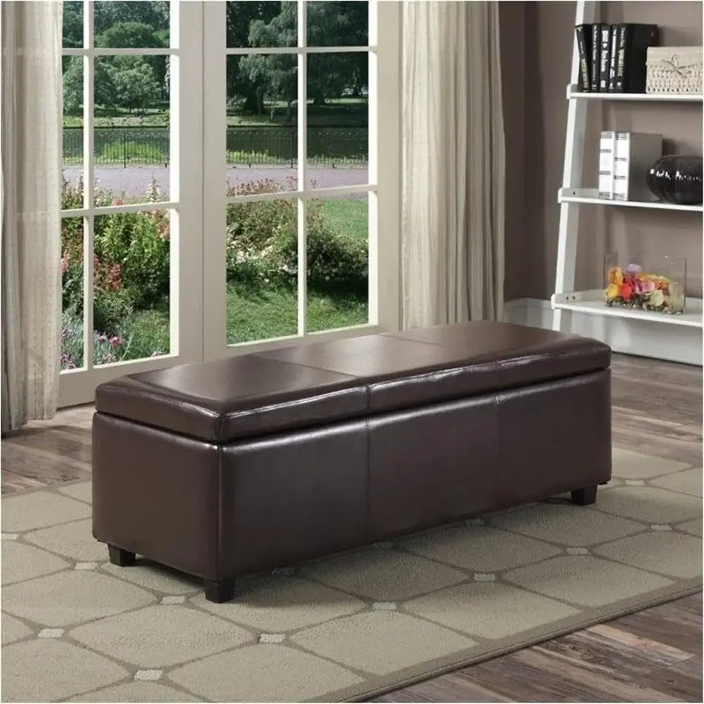 Leather Storage Ottoman with Lift Top