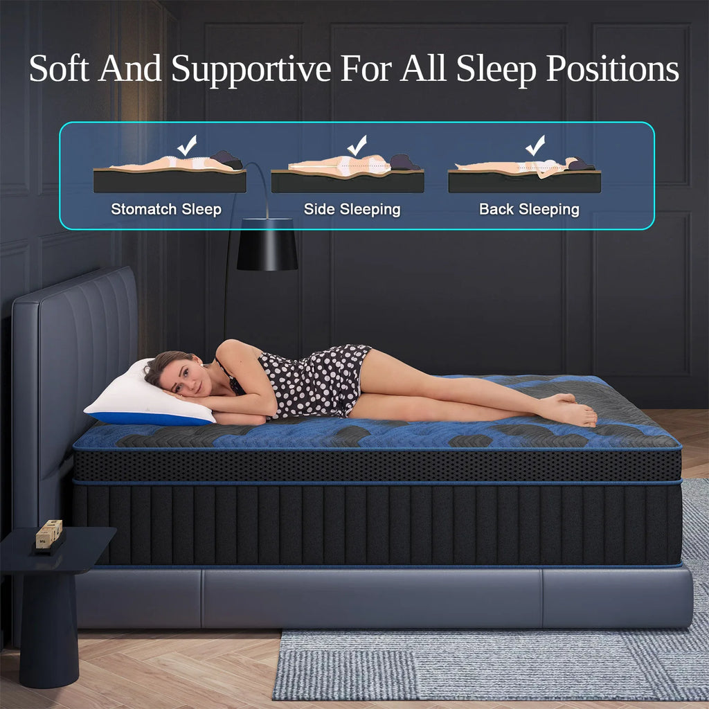 12"Gel Memory Foam Hybrid Pocket Spring Mattress T